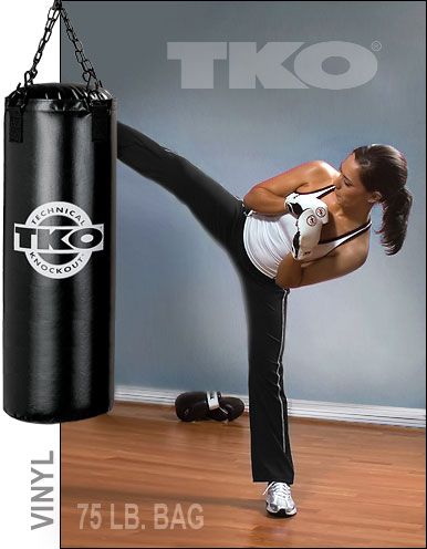 TKO 75lb All Purpose Vinyl Boxing Heavy Bag 502VN BK75