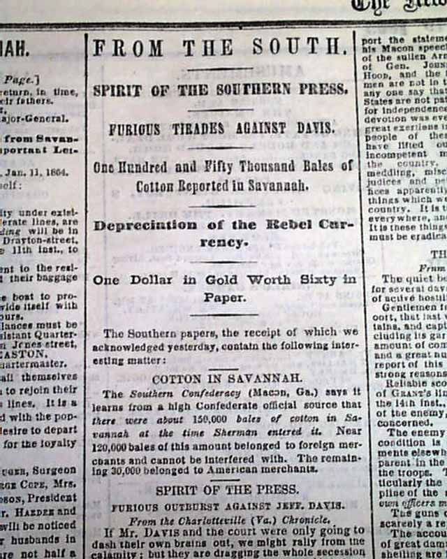   SHERMANS Special Field Order # 15 Branchville SC Civil War 1865 News