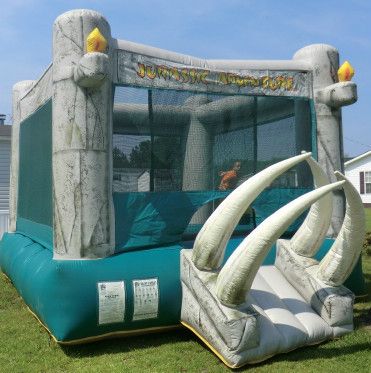 COMMERCIAL INFLATABLE BOUNCE HOUSE BLOWER JURASSIC ADVENTURE 15X15 NO 