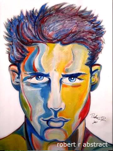 Your Face Huge Gay Male Portrait Model Abstract Painting Erotic Art 