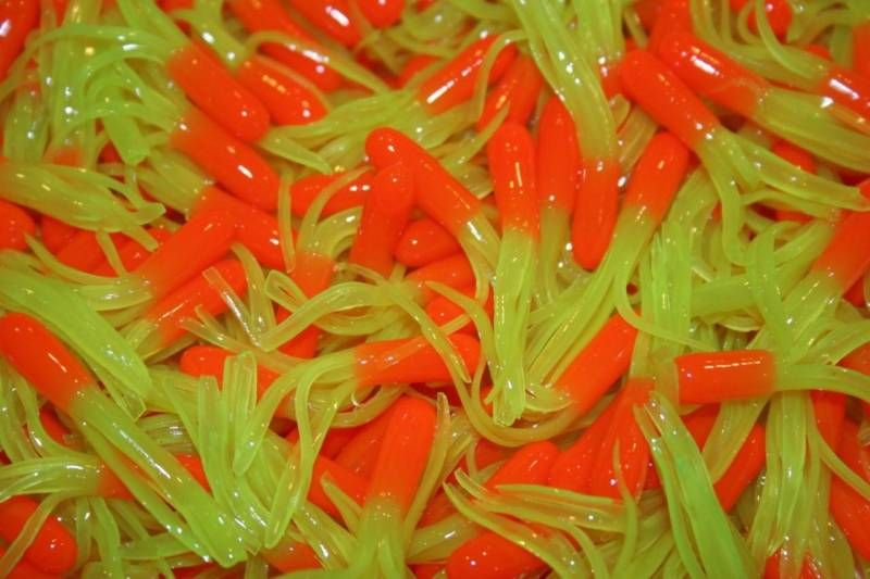 40 pk 1 5 Orange Chartreuse Crappie Tubes Bream