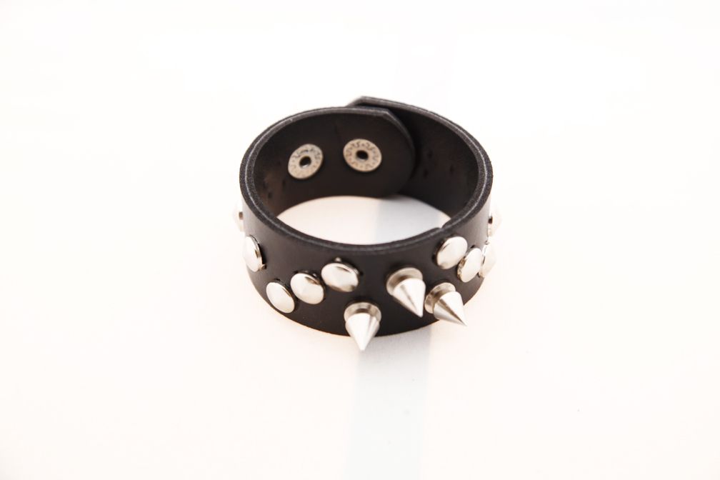 Foreplay Studded Spiked Leather Bracelet MSRP $44 00
