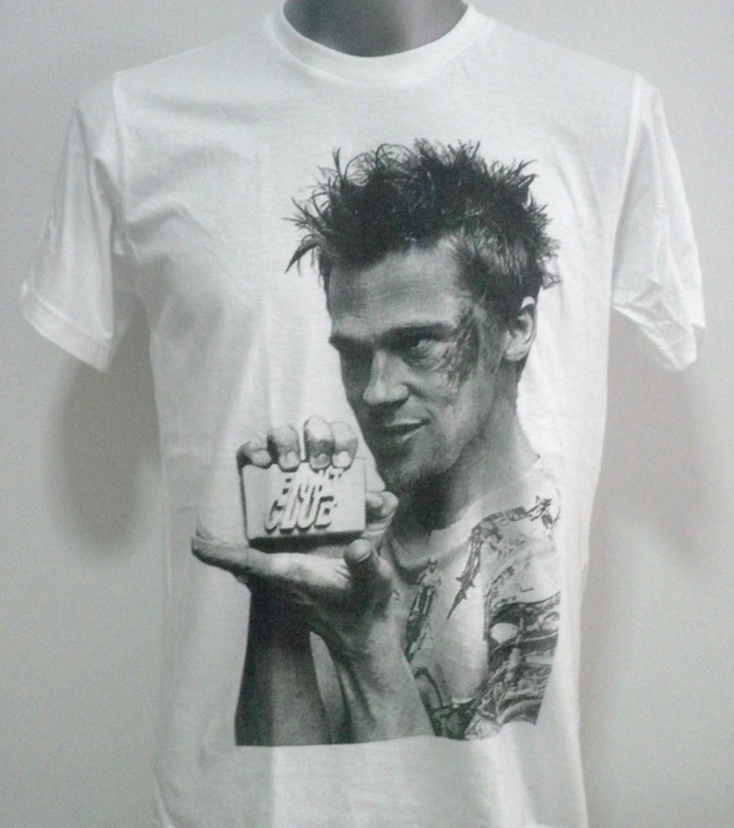 Brad Pitt Fight Club Retro Rock T Shirt White Size M