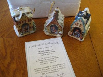 HUMMEL PORCELAIN BAVARIAN VILLAGE ORNAMENTS~THE BRADFORD EDITION