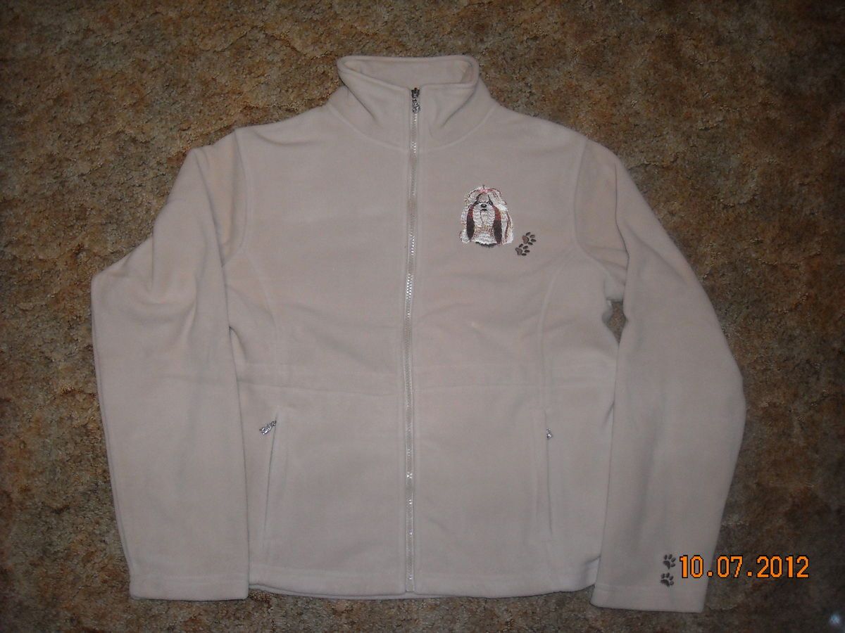   Companion Jacket Sz M Embroidered Tan Fleece Bradford Exchange