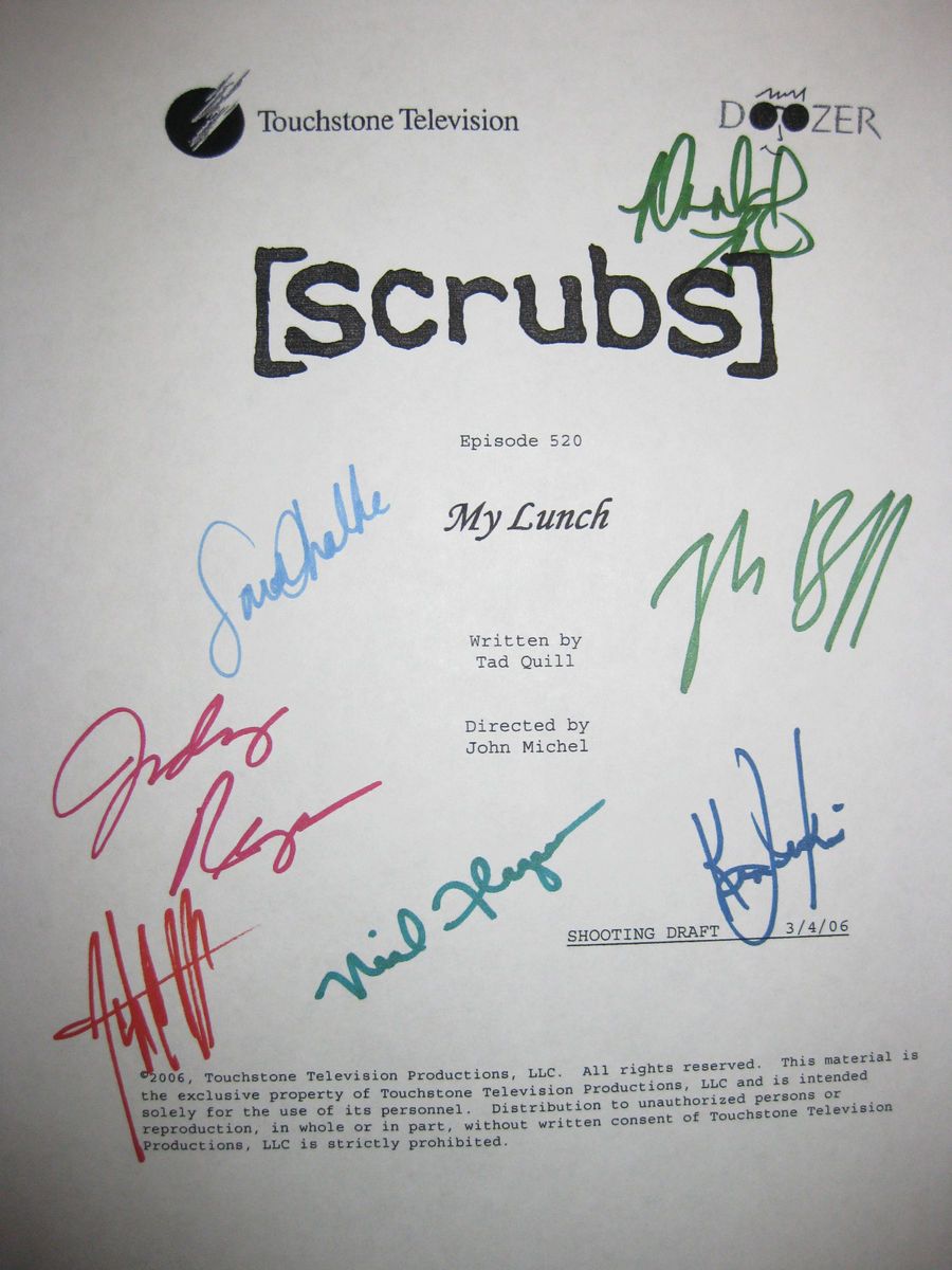    TV Script X7 My Lunch Zach Braff Sarah Chalke Flynn Faison reprint