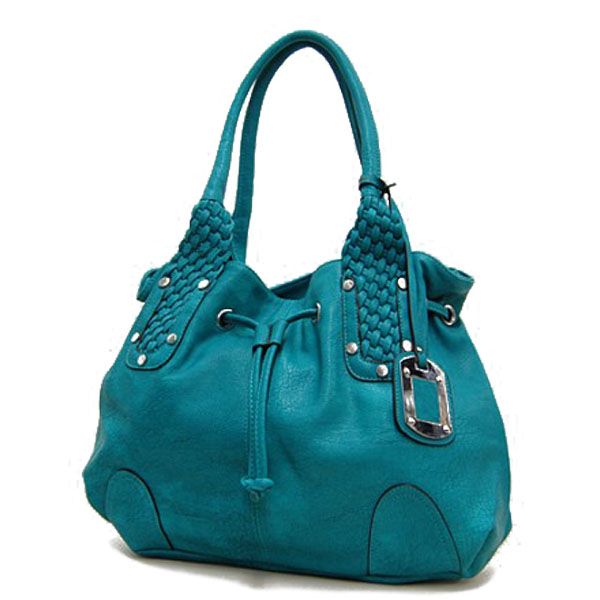 Fashion Braided Design Single Tone 2 Strap Shoulder Handbag Purse New 