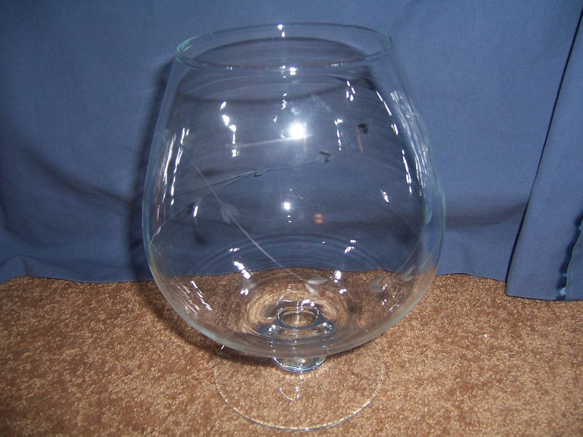 Crystal Brandy Snifter Princess House Etched Design