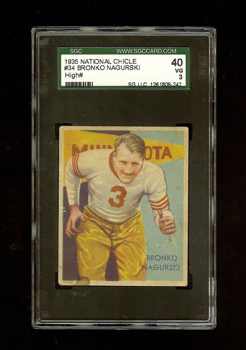 1935 Bronko Nagurski National Chicle RC 34 SGC 40 3 Rookie HOF 