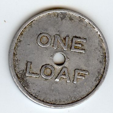 ONE LOAF Bread Token   Roderick Pioneer Bakery, Australia (Lot B)