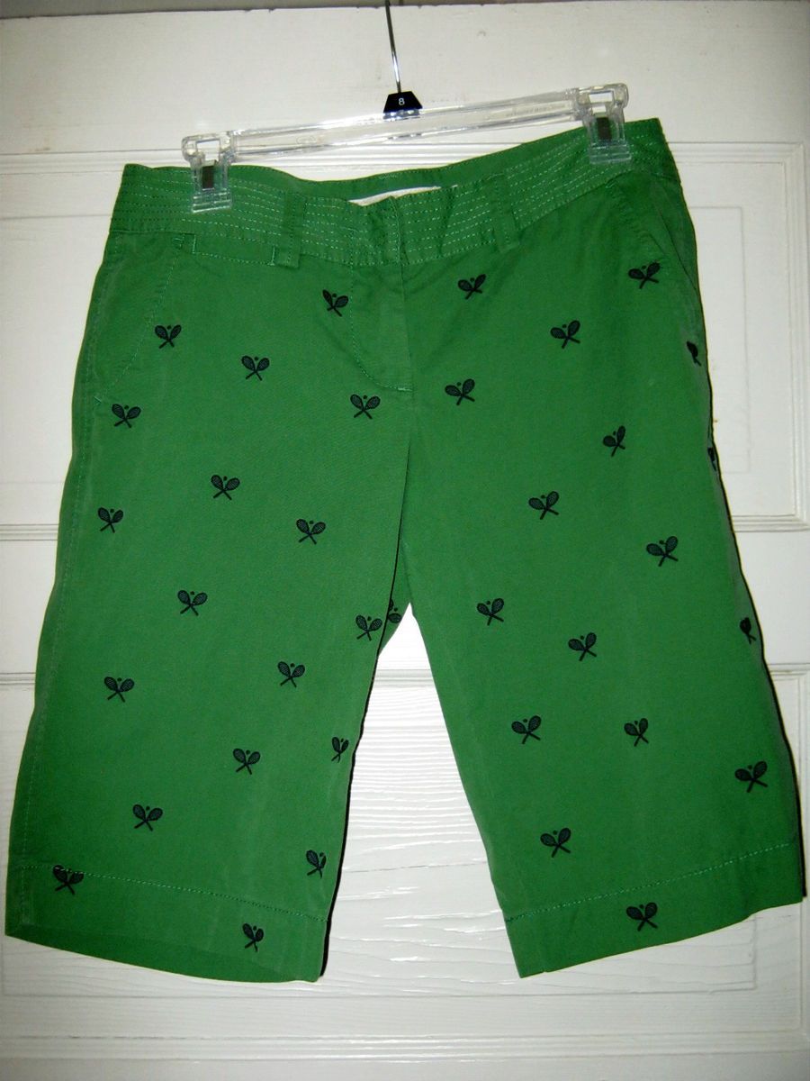 Crew Broken in green chino embroidered tennis cotton Shorts 4 MINT 