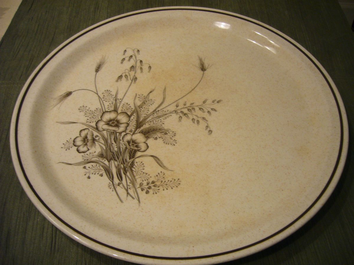 BRENDAN ERIN STONEWEAR PLATE ARKLOW IRELAND MARSH FLOWERS DESIGN