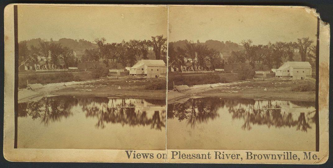 RARE Stereoview Photo Brownville Maine 1870 Settlement