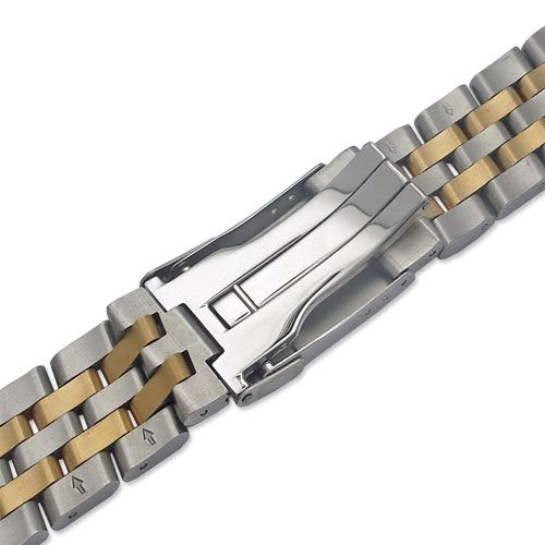 24mm Gold Stainless Watch Band for Breitling Navitimer