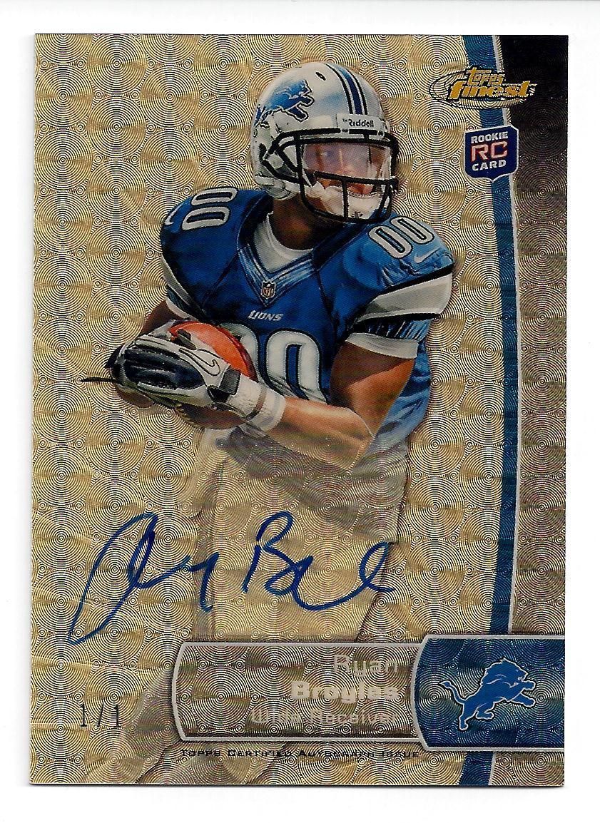 RYAN BROYLES 2012 TOPPS FINEST SUPERFRACTOR ON CARD AUTO ROOKIE 1 1 