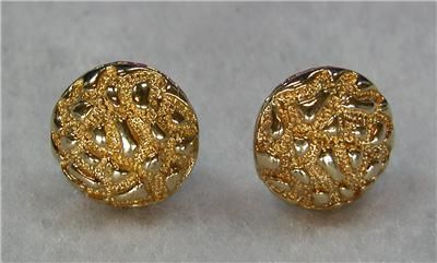 Faux Gold Button Earrings from Beverly Hills 90210