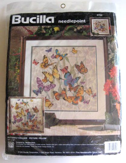 Bucilla Needlepoint Kit Butterfly Collage