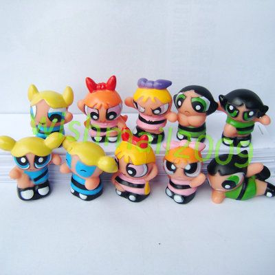 Set of 10 pcs Powerpuff Girls BUTTERCUP BLOSSOM BUBBLES figures action 