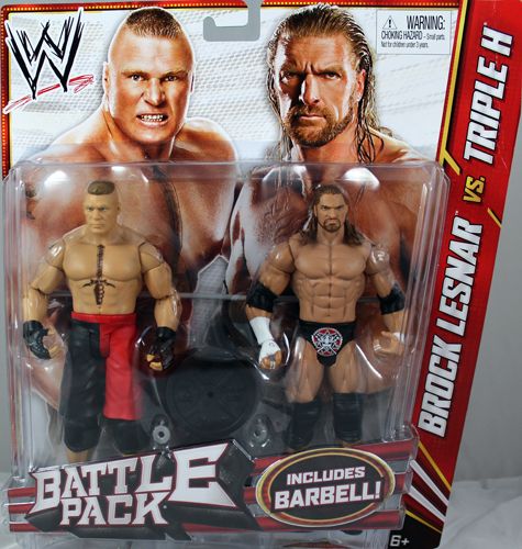 BROCK LESNAR TRIPLE H HHH WWE BATTLE PACKS 20 MATTEL TOY WRESTLING 