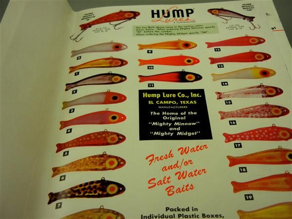 Vintage Antique Tackle Hump Fishing Lures Old Color Flyer