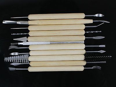 Set of 11 (21 working head) Clay Wax Carver Carving OOAK Doll Tools 
