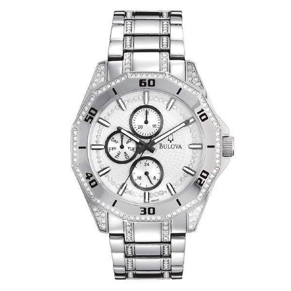 New Bulova Crystal Chronograph Mens Watch 96C110