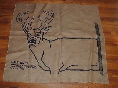 Vintage Archery 48 X 45 Burlap Deer Target Face life size 8 PT Buck