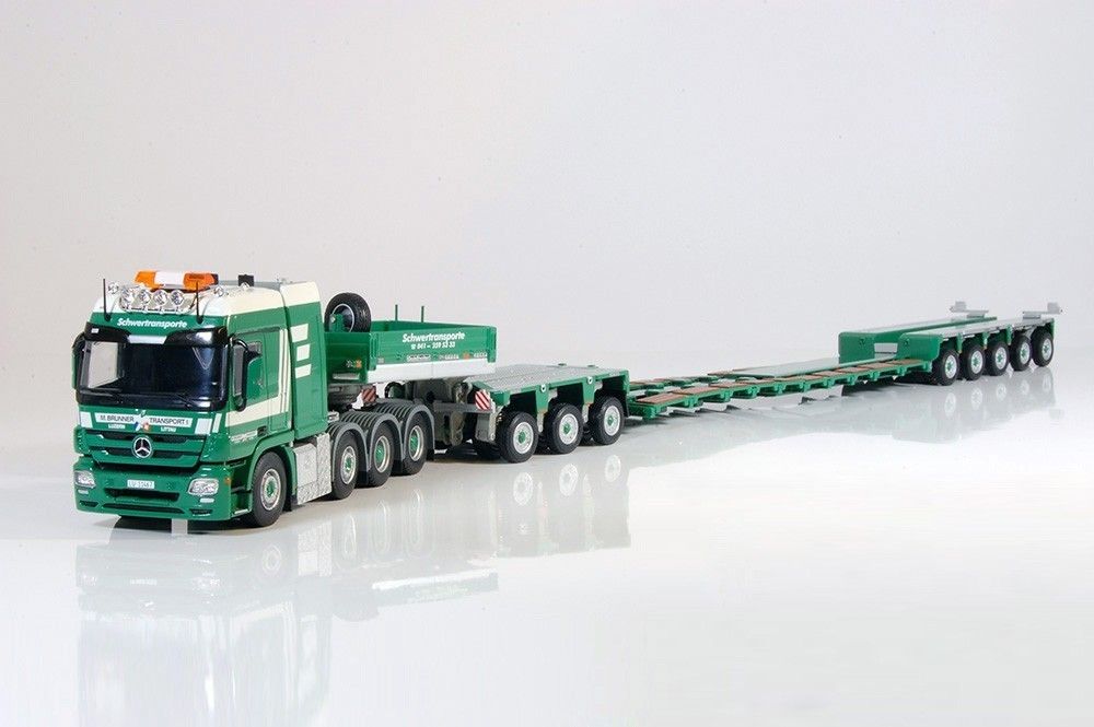 SOLD OUT TEKNO 1 50 BRUNNER MERCEDES BENZ ACTROS 8x4 GOLDHOFER 3 5 LOW 