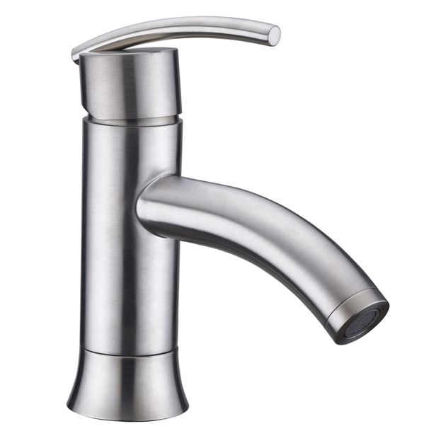 Modern Single Handle Brushed Nickel Finish Bathroom Sink Faucet