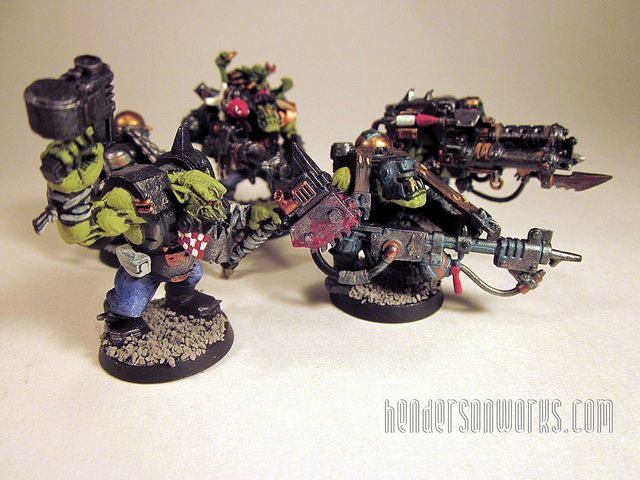   Warhammer 40K Ork Lootas & Burna Boyz Squad   5 painted boyz