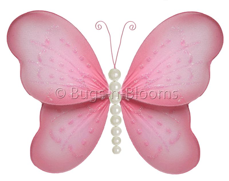 Pink Pearl Butterfly Decoration Bedroom Home Hanging Decor Garden 