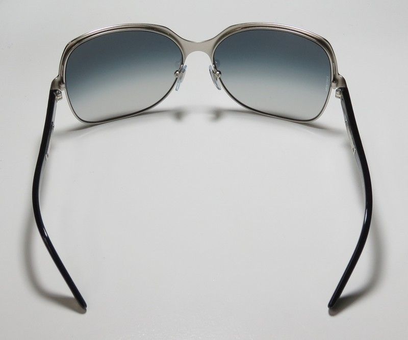 New Bvlgari 6033 Silver Frame Black Arms Blue Lenses Designer 