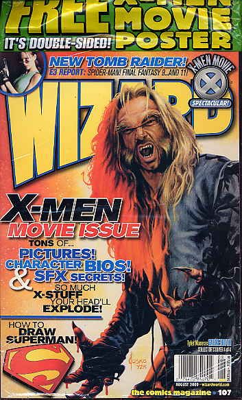 Wizard Magazine 107 Tyler Mane Sabertooth Original Bag