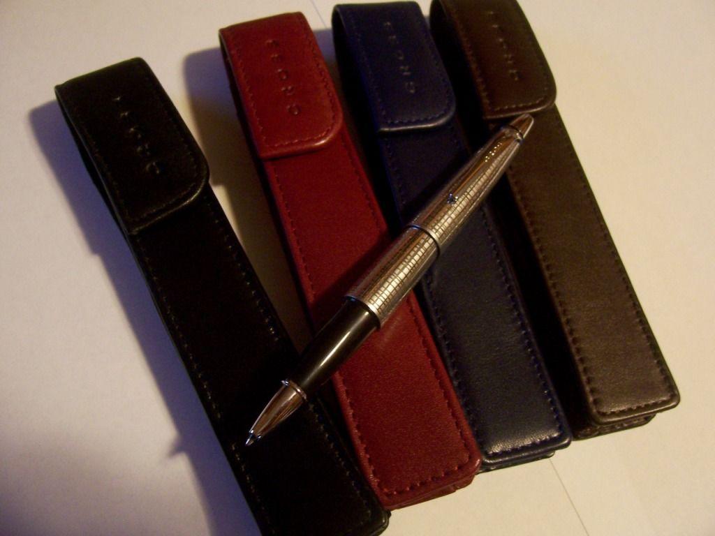 CROSS PLATINUM DECO ROLLERBALL PEN + FREE PEN CASE $100 GIFT SET