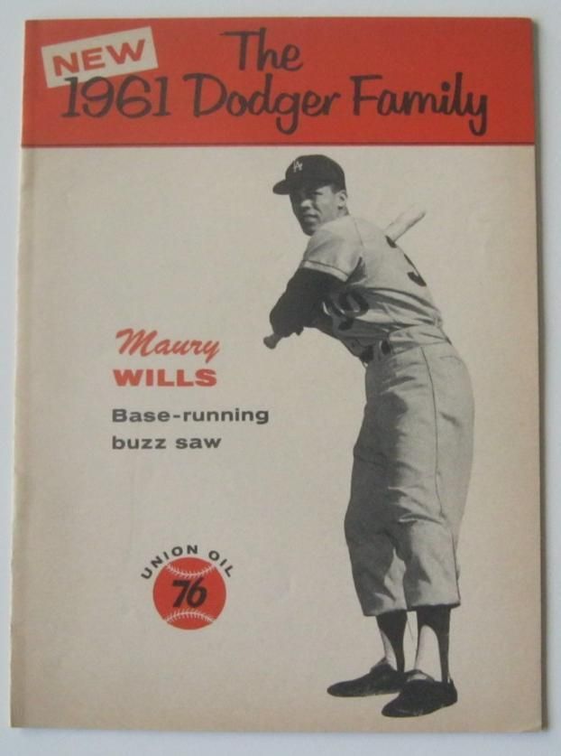 76 Union Oil 1961 Dodger Family Album Maury Wills Dodgers