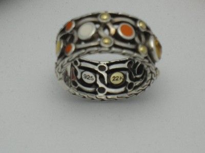 John Hardy Bulan 22K Gold 925 Silver Ring Citrine and Sunset Colorway 