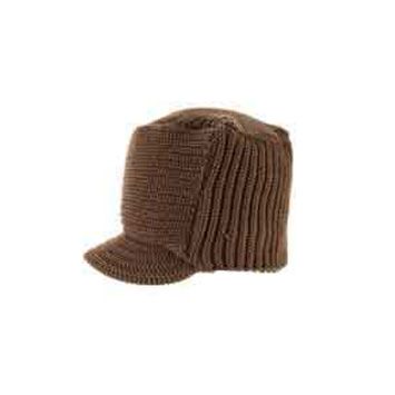 The Bula Tank Visor Beanie is an acrylic ribbed knit beanie 