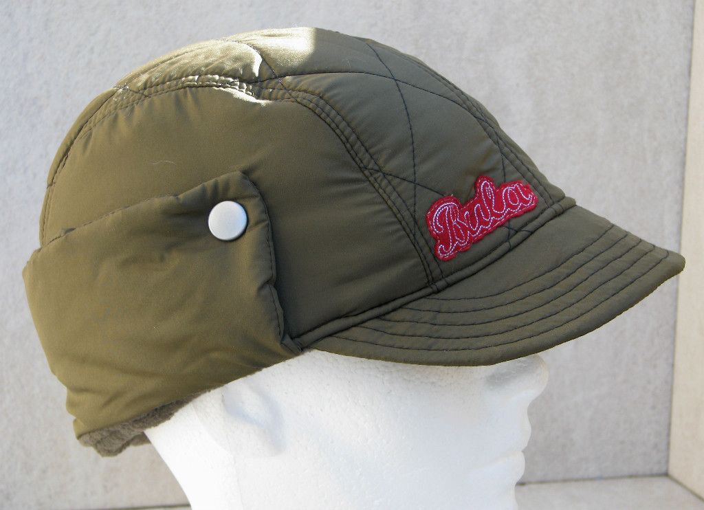 Bula Adult Khaki Olive Nylon Quilt Peak Bomber Ski Hat