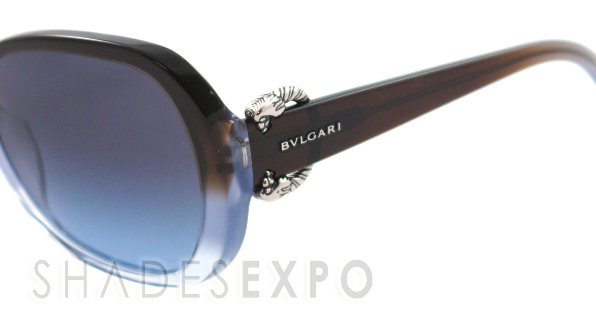 New Bvlgari Sunglasses BV 8077 Blue 5114 8F BV8077 Auth