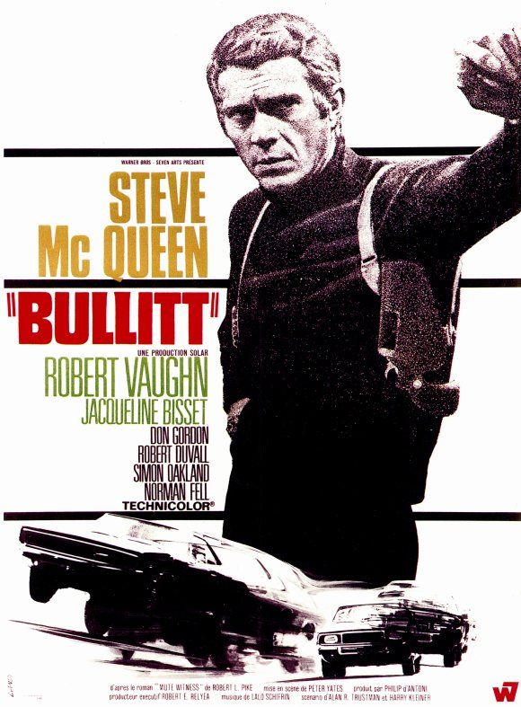 Bullitt movie Promo Poster French B Steve McQueen Robert Vaughn