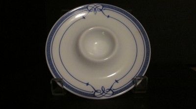 Bernardaud China Porcelain Cafe Paris Egg Cup / Plate, Blue & White