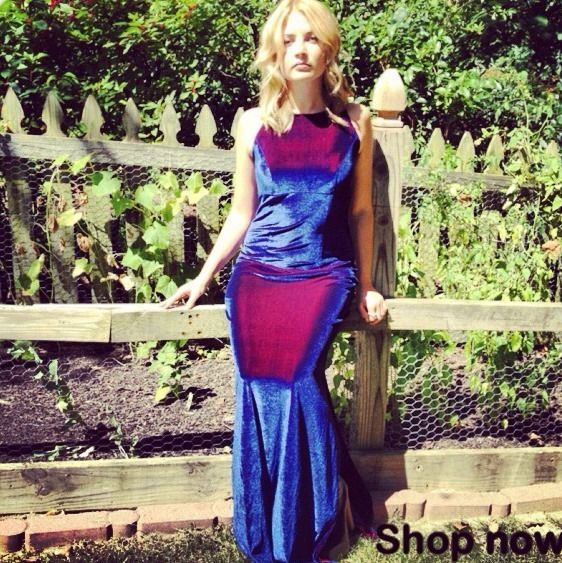 Vintage 30s 40s 50s Dress Velvet Iridescent Blue Red Old Hollywood 