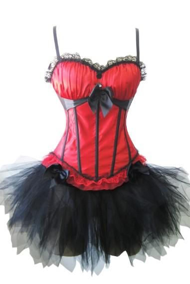 Burlesque Costume Boned Corset Dress Petticoat Tutu Skirt Ladies 6 16 