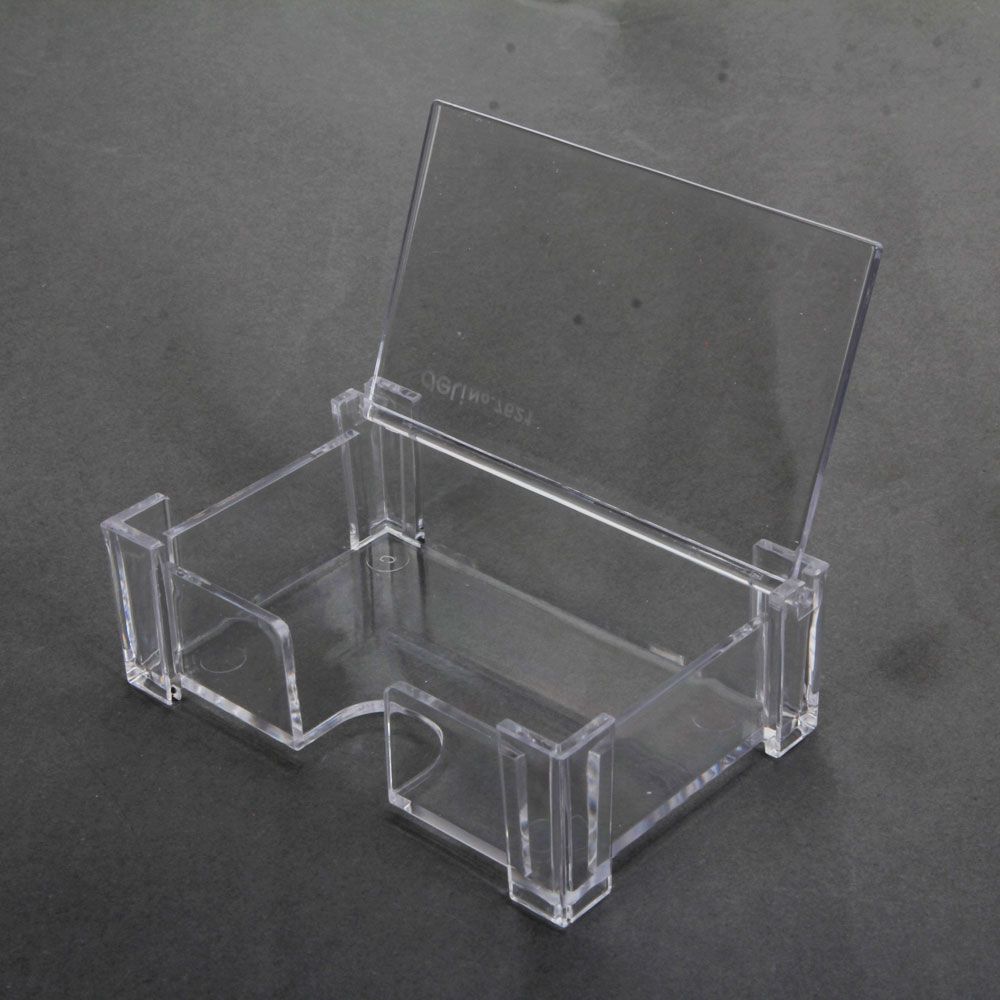 Deli Plastic Business Card Holder Case Display Stand Desk Transparent 