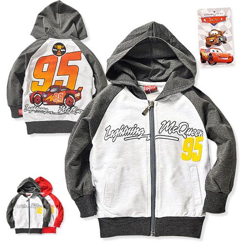 Dark Gray Lightning McQueen Zip Hooded Jacket  2 8 Yrs