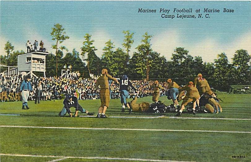 NC Camp Lejeune Marine Base Playing Football T49267