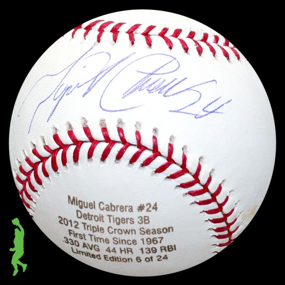 Miguel Cabrera Signed Auto 2012 Triple Crown Stat Baseball Ball Tigers 