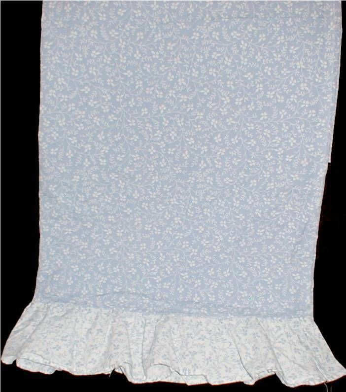 Laura Ashley Twin Flat Sheet Campion Country Blue Ruffle Top 80s RARE 