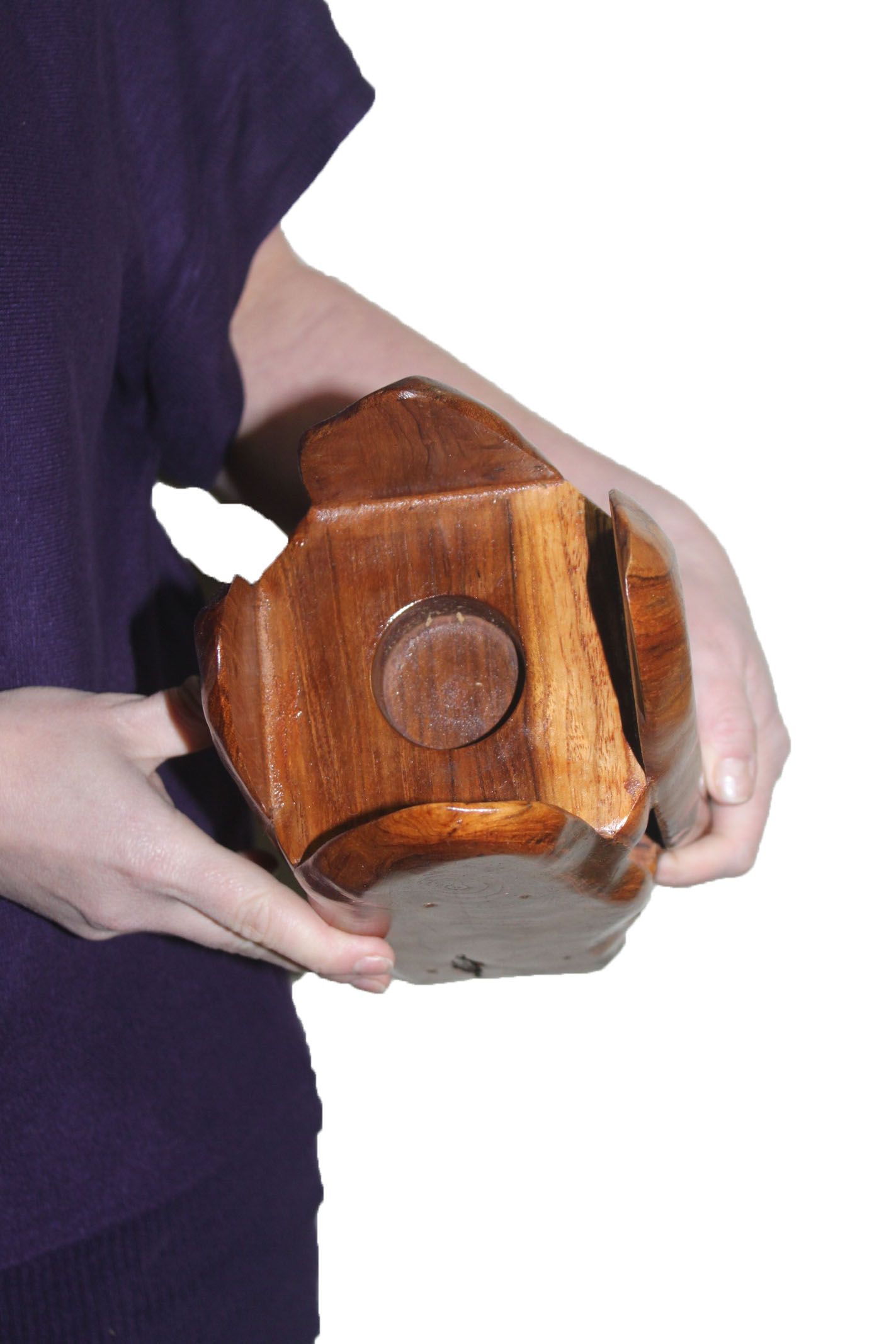   Grain Teak Exotic Wood Bulk Tea Light Candle Holder for Candle