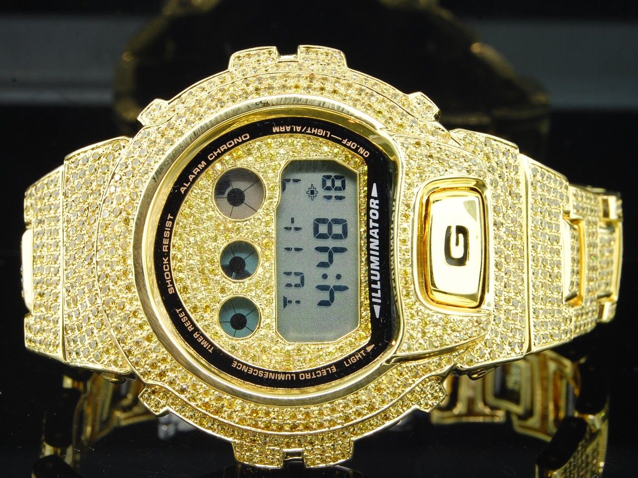 Shock/G Shock 10ct. Yellow Simulated Diamond Custom Bezel Joe Rodeo 